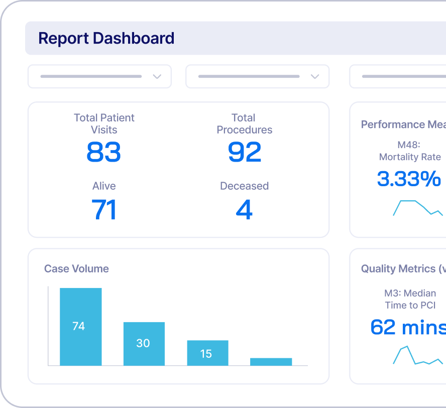 Report dashboard showing case volume